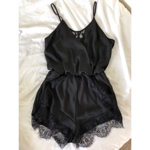 Cute black lace romper! Size M